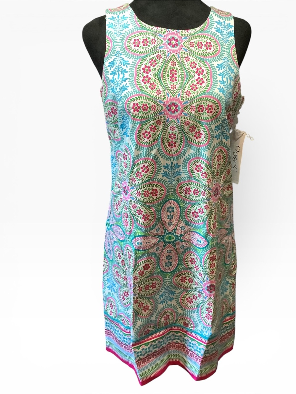 Maggy London Sheath Dress Size 6 Petite NWT Bright Paisley Sleeveless